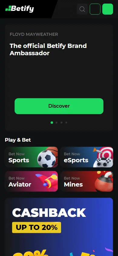 applicazione mobile Betify Casino