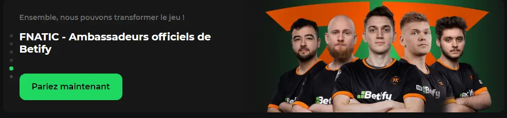 Fnatic ambasciatori ufficiali del casinò Betify